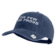 The Few The Proud Embroidered Washed Solid Pigment Dyed Cotton Twill Brass Buckle Cap - Navy OSFM