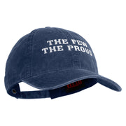 The Few The Proud Embroidered Washed Solid Pigment Dyed Cotton Twill Brass Buckle Cap - Navy OSFM