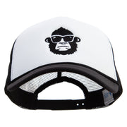 Gorilla Wear Glasses Embroidered Summer Foam Mesh Trucker Cap - Black-White OSFM