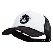 Gorilla Wear Glasses Embroidered Summer Foam Mesh Trucker Cap - Black-White OSFM