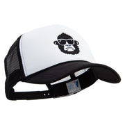 Gorilla Wear Glasses Embroidered Summer Foam Mesh Trucker Cap - Black-White OSFM