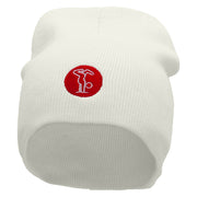 Gymnastics Icon Embroidered 8 inch Acrylic Short Blank Beanie - White OSFM