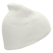 Gymnastics Icon Embroidered 8 inch Acrylic Short Blank Beanie - White OSFM