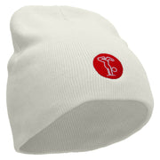 Gymnastics Icon Embroidered 8 inch Acrylic Short Blank Beanie - White OSFM