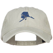 Alaska State Flag Map Embroidered Washed Cap