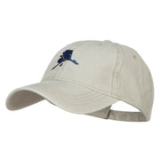 Alaska State Flag Map Embroidered Washed Cap