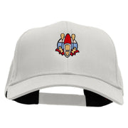 Paddling Scene Embroidered Solid Cotton Twill Pro Style Cap - White OSFM