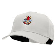 Paddling Scene Embroidered Solid Cotton Twill Pro Style Cap - White OSFM