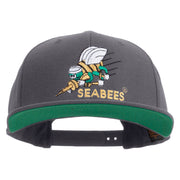 Licensed US Navy Seabees Embroidered Wool Blend Prostyle Snapback Cap - Dk-Grey OSFM