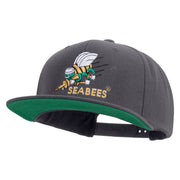 Licensed US Navy Seabees Embroidered Wool Blend Prostyle Snapback Cap - Dk-Grey OSFM