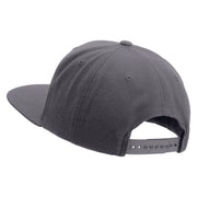 Licensed US Navy Seabees Embroidered Wool Blend Prostyle Snapback Cap - Dk-Grey OSFM