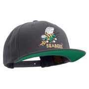 Licensed US Navy Seabees Embroidered Wool Blend Prostyle Snapback Cap - Dk-Grey OSFM