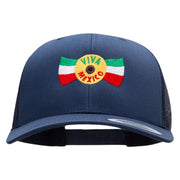 Viva Mexico Banner Embroidered Retro Trucker Cap