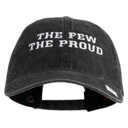 The Few The Proud Embroidered Washed Solid Pigment Dyed Cotton Twill Brass Buckle Cap - Black OSFM