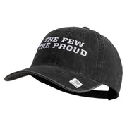 The Few The Proud Embroidered Washed Solid Pigment Dyed Cotton Twill Brass Buckle Cap - Black OSFM