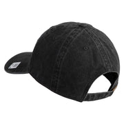 The Few The Proud Embroidered Washed Solid Pigment Dyed Cotton Twill Brass Buckle Cap - Black OSFM