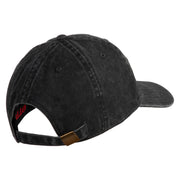 The Few The Proud Embroidered Washed Solid Pigment Dyed Cotton Twill Brass Buckle Cap - Black OSFM