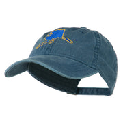 Alaska State Map Embroidered Washed Cap