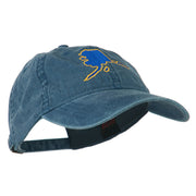 Alaska State Map Embroidered Washed Cap