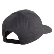 Fly White Patched Retro Cotton Blend Snapback Cap - Dark Heather OSFM
