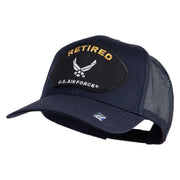 Retired US Air Force Patched Solid Cotton Twill Mesh Cap - Navy OSFM