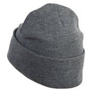 Animal Paw Print Iron on Patched 12 Inch Long Knitted Beanie - Dark Grey OSFM