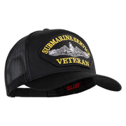 Submarine Service Veteran Patched Solid Cotton Twill Mesh Prostyle Cap - Black OSFM