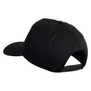 USA Flag Police Silver Blue Patched Solid Cotton Twill 5 Panel Prostyle Snap Cap - Black OSFM