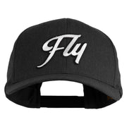 Fly White Patched Retro Cotton Blend Snapback Cap - Black OSFM