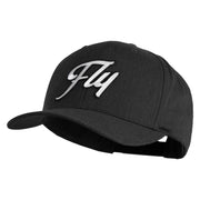 Fly White Patched Retro Cotton Blend Snapback Cap - Black OSFM