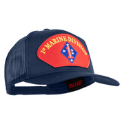 1st Marine Division Patched Solid Cotton Twill Mesh Prostyle Cap - Navy OSFM