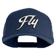 Fly White Patched Retro Cotton Blend Snapback Cap - Navy OSFM