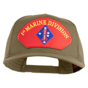 1st Marine Division Patched Solid Cotton Twill Mesh Prostyle Cap - Khaki OSFM