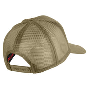 Retired US Air Force Patched Solid Cotton Twill Mesh Cap - Khaki OSFM