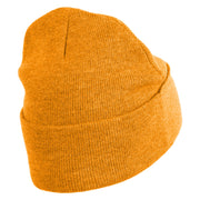 Animal Paw Print Iron on Patched 12 Inch Long Knitted Beanie - Yellow OSFM