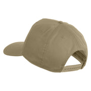 USA Flag Police Silver Blue Patched Solid Cotton Twill 5 Panel Prostyle Snap Cap - Khaki OSFM