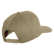 USA Flag Police Silver Blue Patched Solid Cotton Twill 5 Panel Prostyle Snap Cap - Khaki OSFM