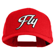Fly White Patched Retro Cotton Blend Snapback Cap - Red OSFM