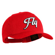 Fly White Patched Retro Cotton Blend Snapback Cap - Red OSFM