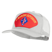 1st Marine Division Patched Solid Cotton Twill Mesh Prostyle Cap - White OSFM