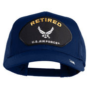 Retired US Air Force Patched Solid Cotton Twill Mesh Cap - Royal OSFM