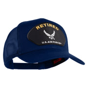 Retired US Air Force Patched Solid Cotton Twill Mesh Cap - Royal OSFM