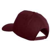 USA Flag Police Silver Blue Patched Solid Cotton Twill 5 Panel Prostyle Snap Cap - Maroon OSFM