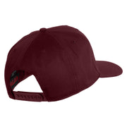 USA Flag Police Silver Blue Patched Solid Cotton Twill 5 Panel Prostyle Snap Cap - Maroon OSFM