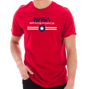 NASA Space Force Stripes Designed Short Sleeve Cotton Jersey T-Shirt