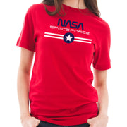 NASA Space Force Stripes Designed Short Sleeve Cotton Jersey T-Shirt