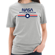 NASA Space Force Stripes Designed Short Sleeve Cotton Jersey T-Shirt