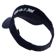 Yes You Can Embroidered Cotton Twill Sun Visor - Navy OSFM