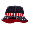 USA Patriotic Rocket Embroidered USA Flag Bucket Hat - Flag M-L