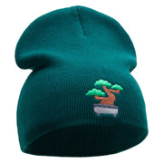 Bonsai Tree Embroidered 8 Inch Short Beanie